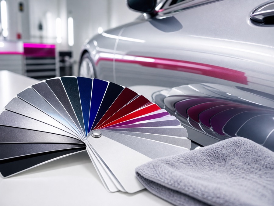 Nuancier de couleurs de peinture automobile
